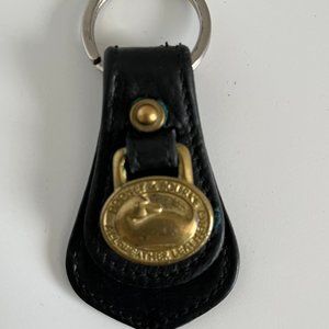 Vintage DOONEY & BOURKE LEATHER AND BRASS KEY CHAIN / TAB